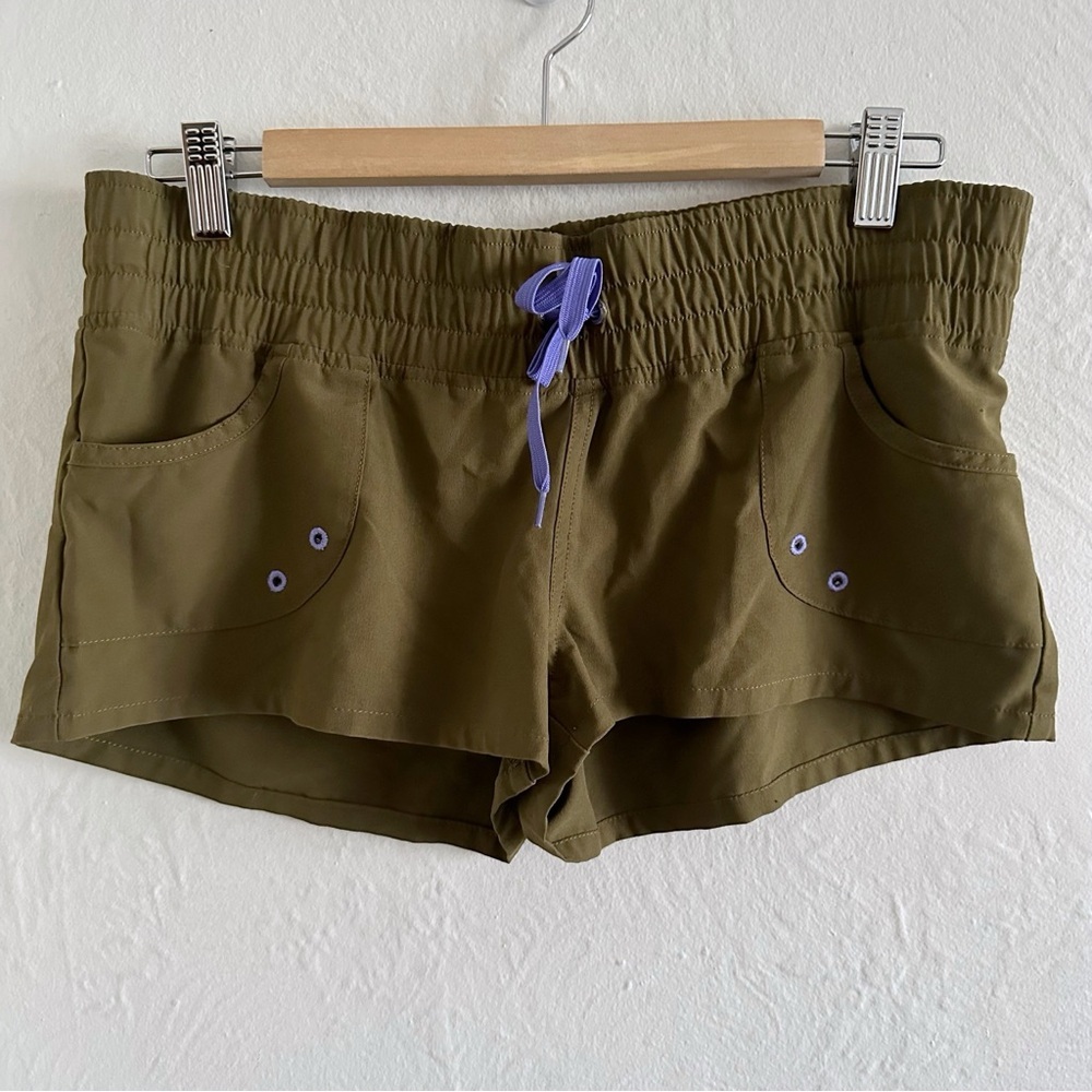 Patagonia Santa Ana Khaki & Purple Boarder Micro Short Size S